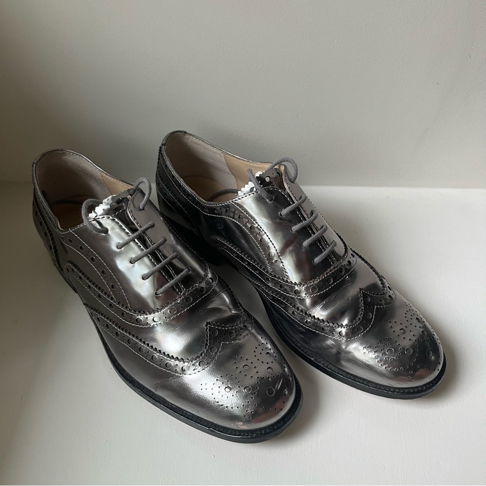 Botkier Callista Oxford Shoes in Metallic Pewter - Picture 2 of 10